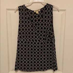 White House Black Market Black and White Geometric Top